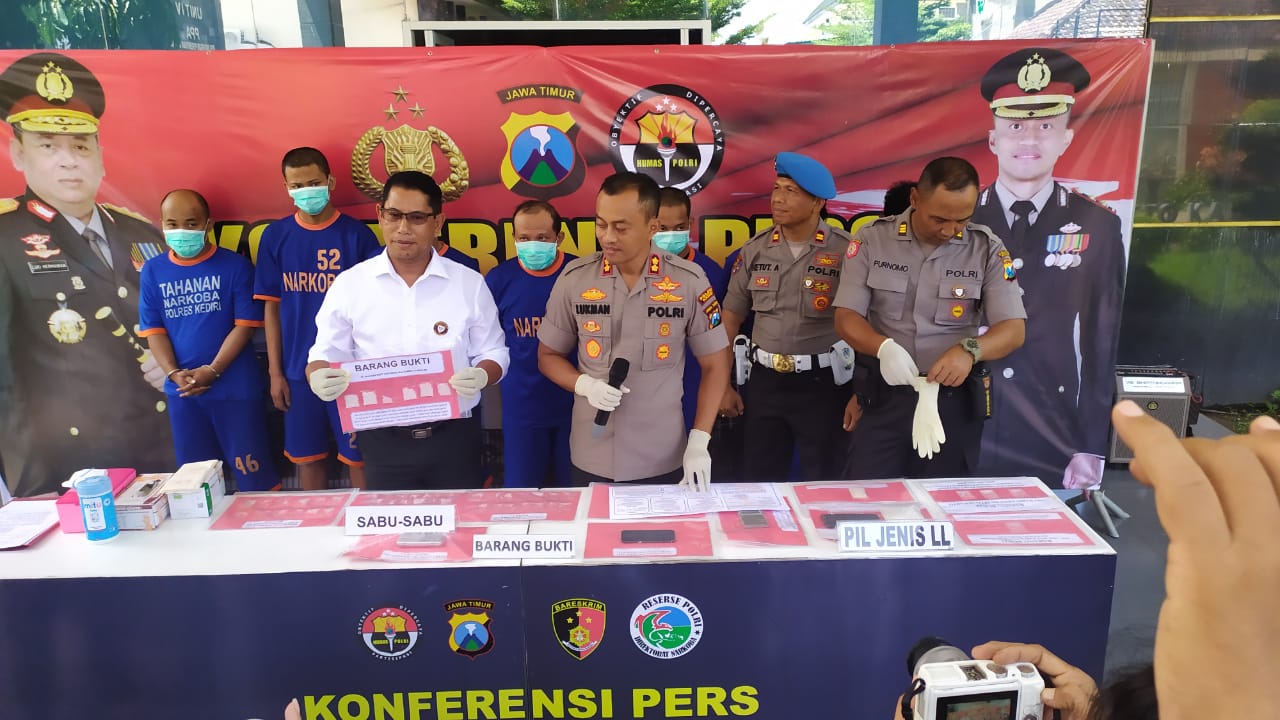 Polres Kediri Bongkar Sindikat Pengedar Narkoba, Diduga Melibatkan Napi Lapas
